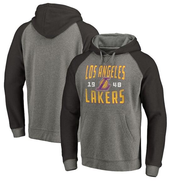 Fanatics Other - Los Angeles Lakers Fanatics Ash Antique Stack Tri-Blend Raglan Hoodie 2XL LA